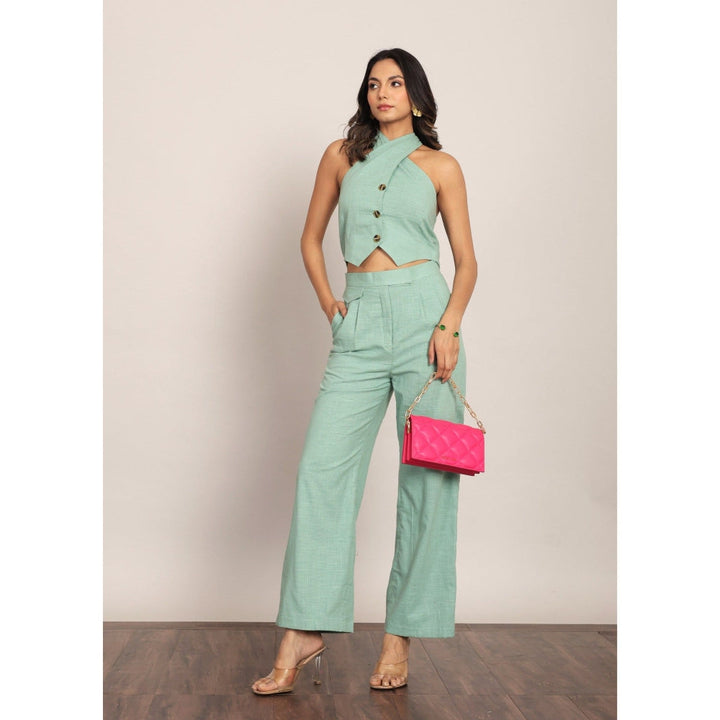 Kaori By Shreya Mint Green Bust Fitted Co-Ord (Set of 2)