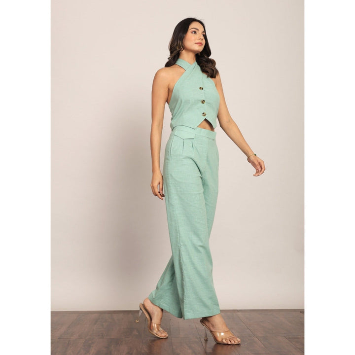 Kaori By Shreya Mint Green Bust Fitted Co-Ord (Set of 2)