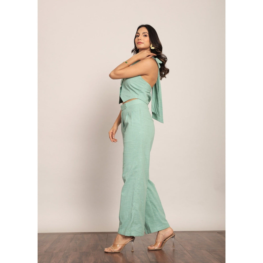 Kaori By Shreya Mint Green Bust Fitted Co-Ord (Set of 2)