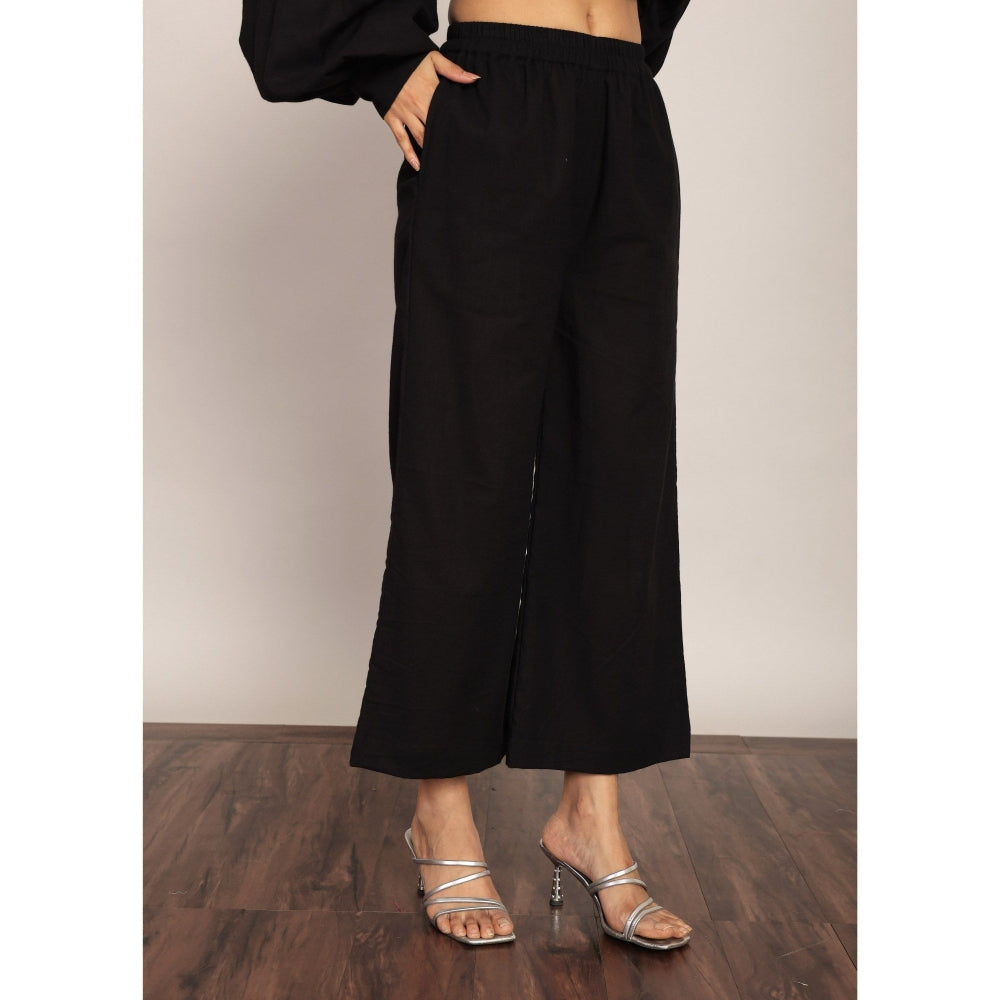 Kaori By Shreya Black Solid Western Relaxed Co-Ord (Set of 2)