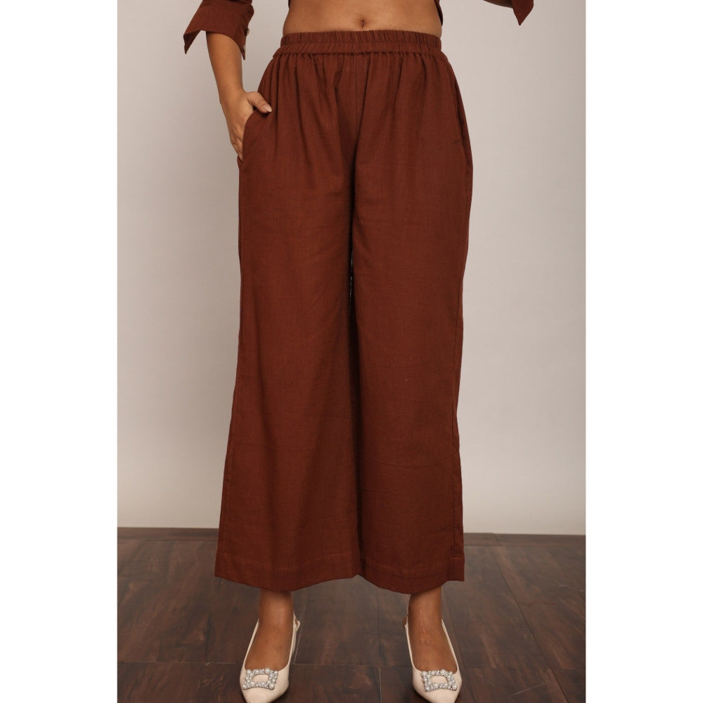 Kaori By Shreya Brown Solid Western Style Co-Ord (Set of 2)