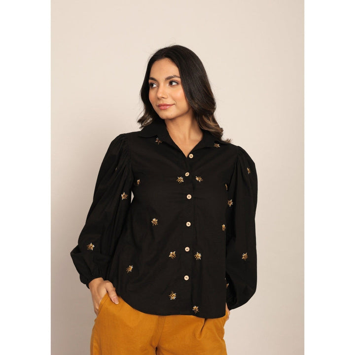 Kaori By Shreya Black & Yellow Relaxed Co-Ord (Set of 2)