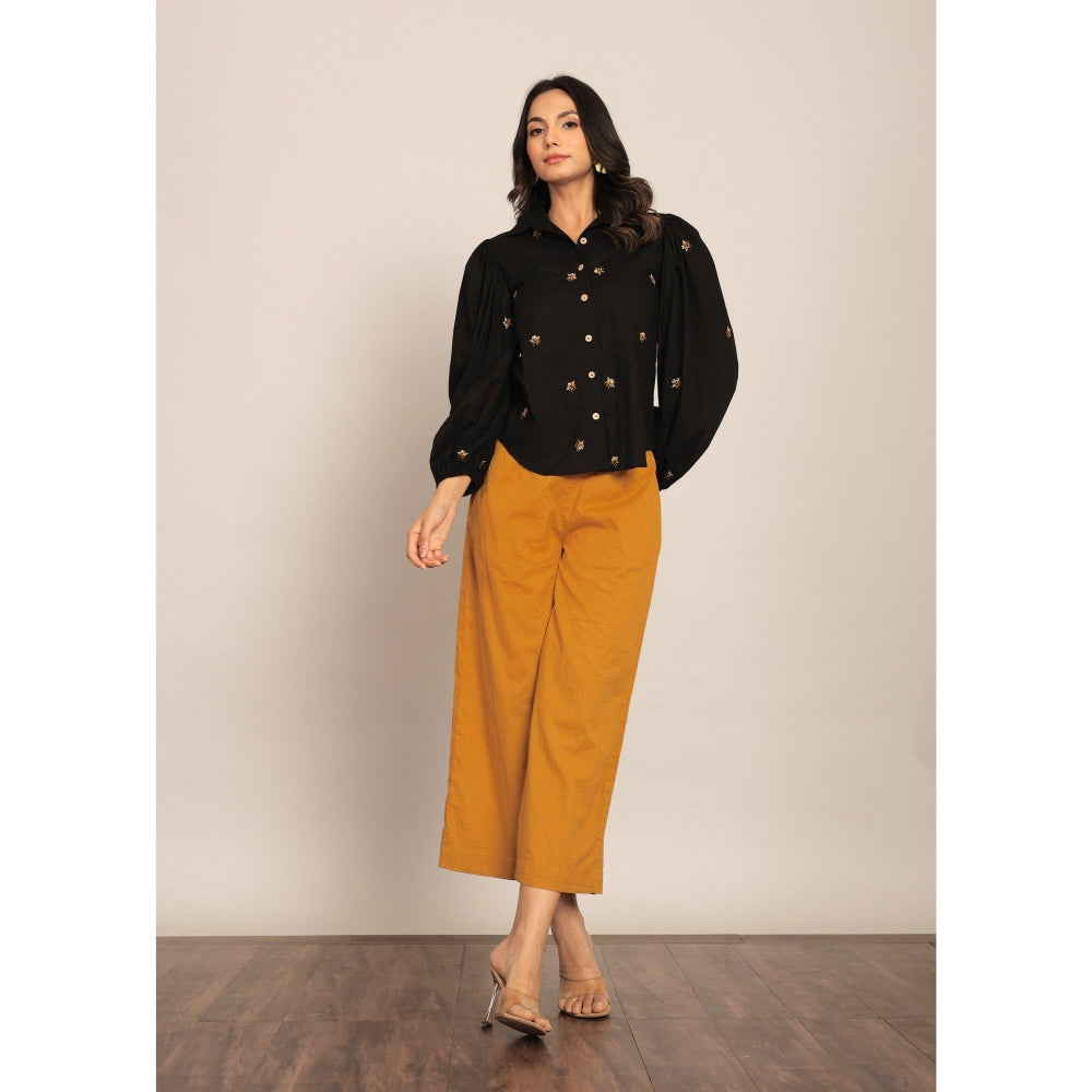 Kaori By Shreya Black & Yellow Relaxed Co-Ord (Set of 2)