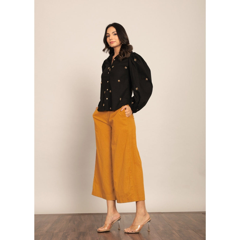 Kaori By Shreya Black & Yellow Relaxed Co-Ord (Set of 2)