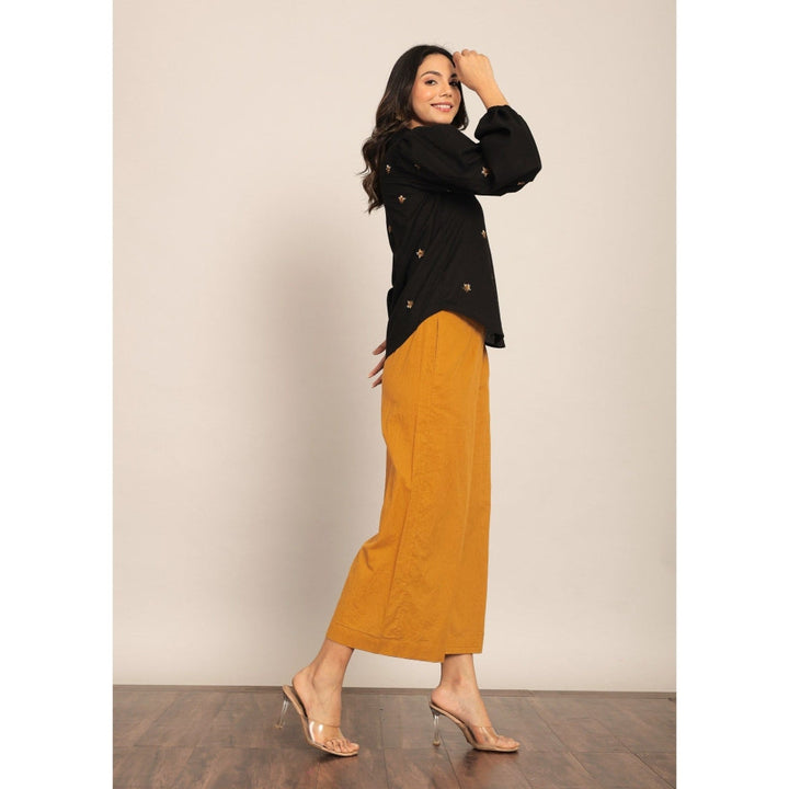 Kaori By Shreya Black & Yellow Relaxed Co-Ord (Set of 2)