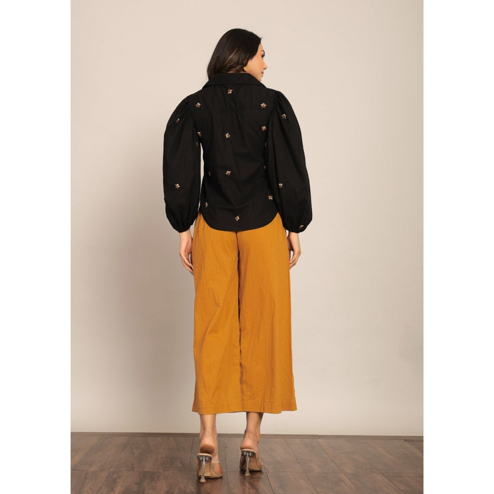 Kaori By Shreya Black & Yellow Relaxed Co-Ord (Set of 2)