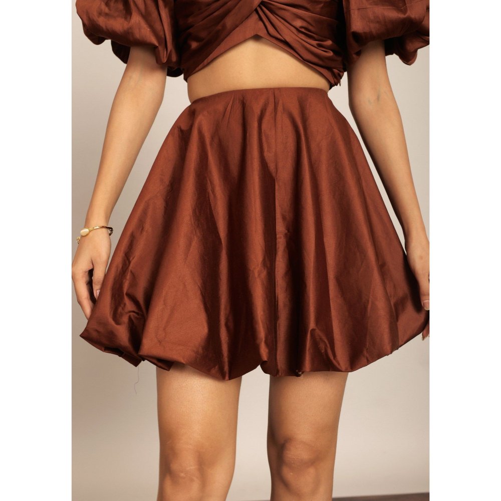 Kaori By Shreya Coffee Brown Solid Western Co-Ord (Set of 2)