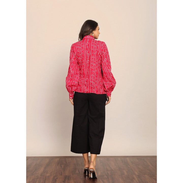 Kaori By Shreya Pink And Black Relaxed Angrakha Shirt