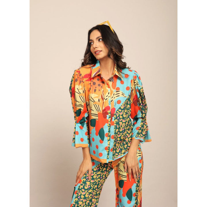 Kaori By Shreya Multi-Color Relaxed Shirt With Collar