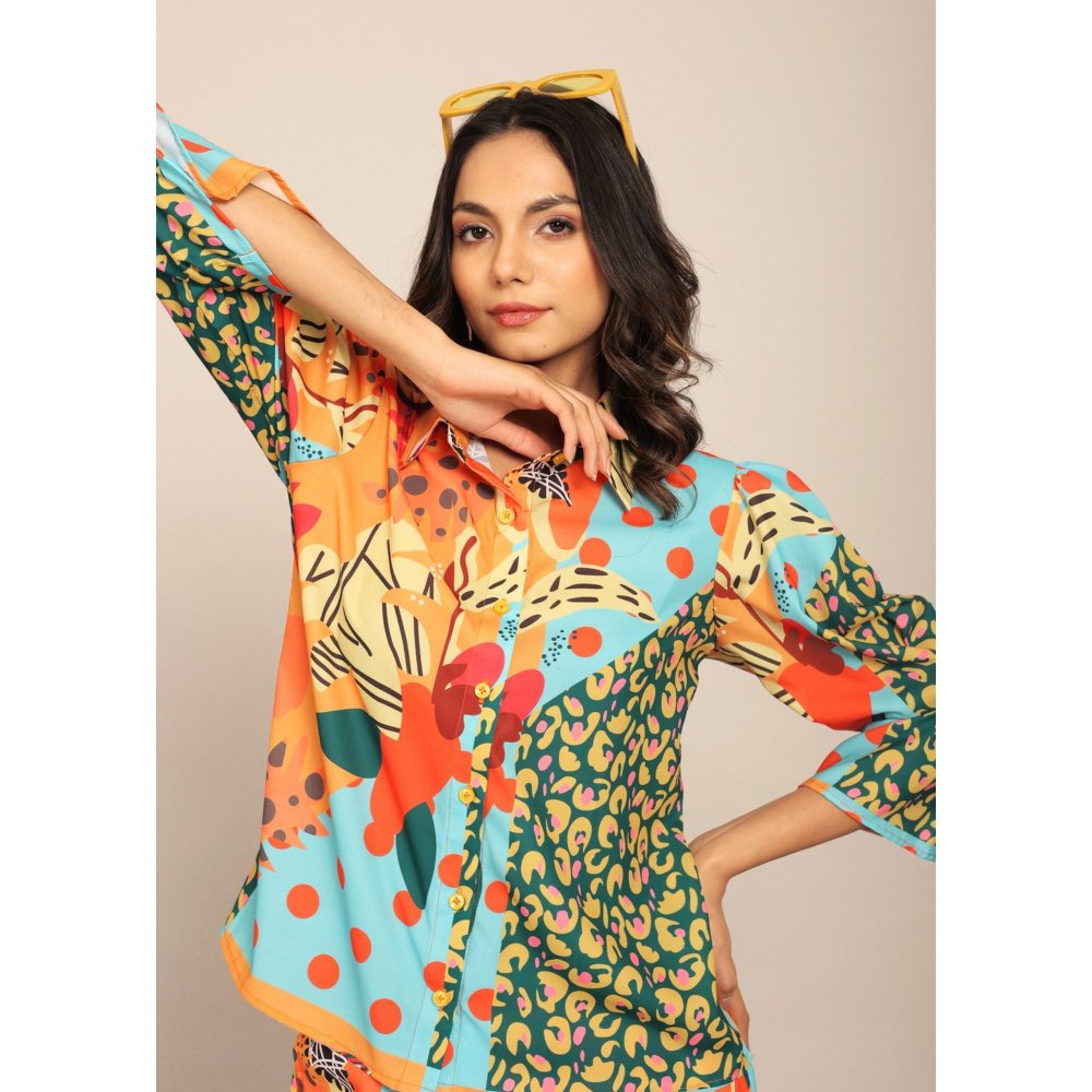 Kaori By Shreya Multi-Color Relaxed Shirt With Collar