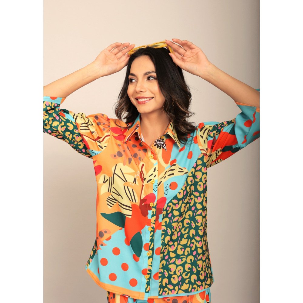 Kaori By Shreya Multi-Color Relaxed Shirt With Collar