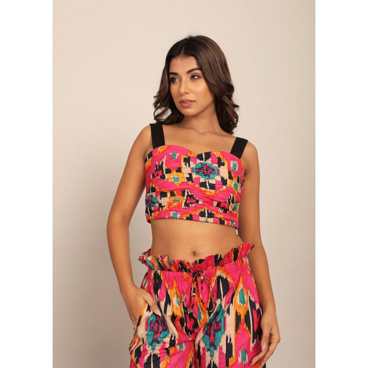 Kaori By Shreya Multi-Color Western Bust Fitted Crop Top