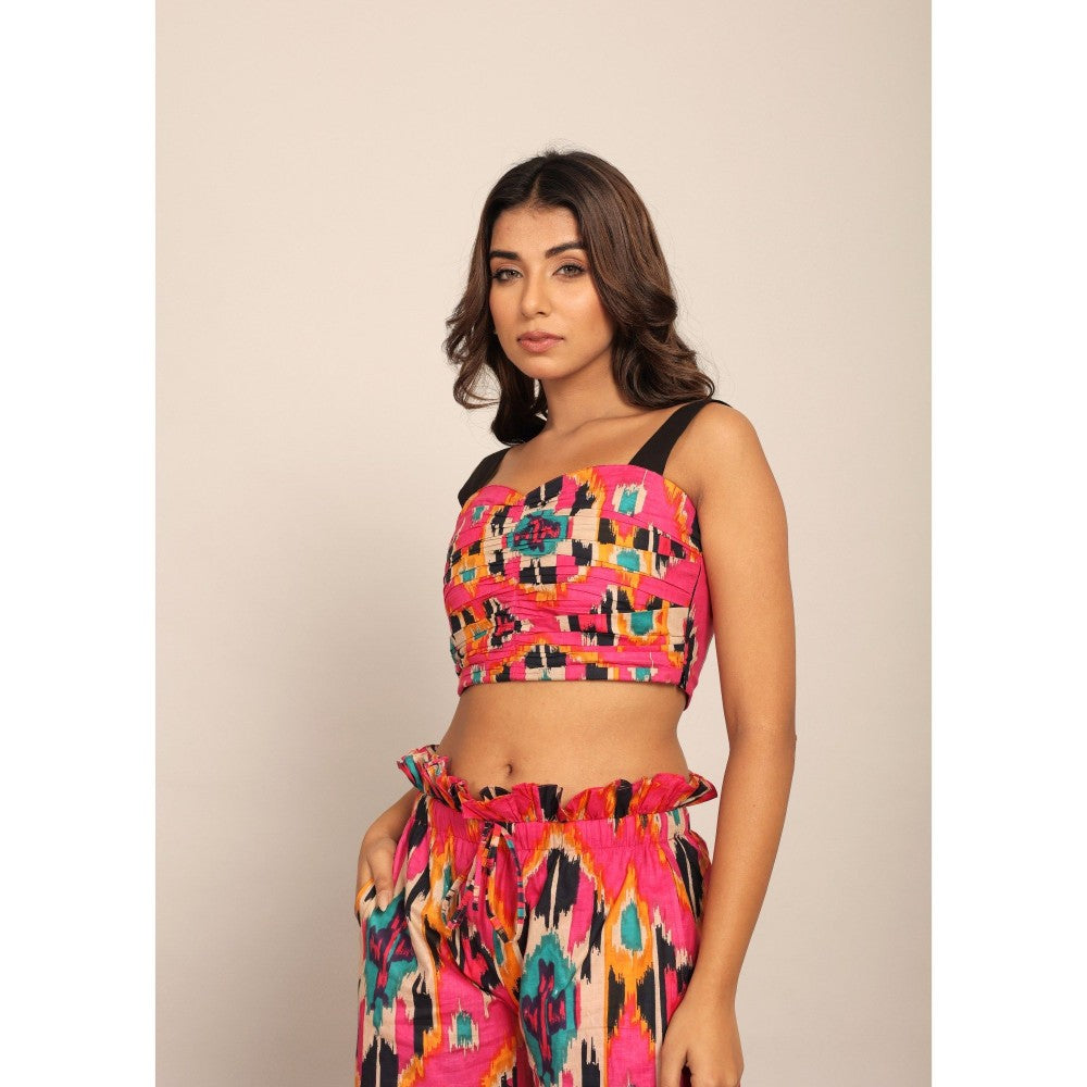 Kaori By Shreya Multi-Color Western Bust Fitted Crop Top