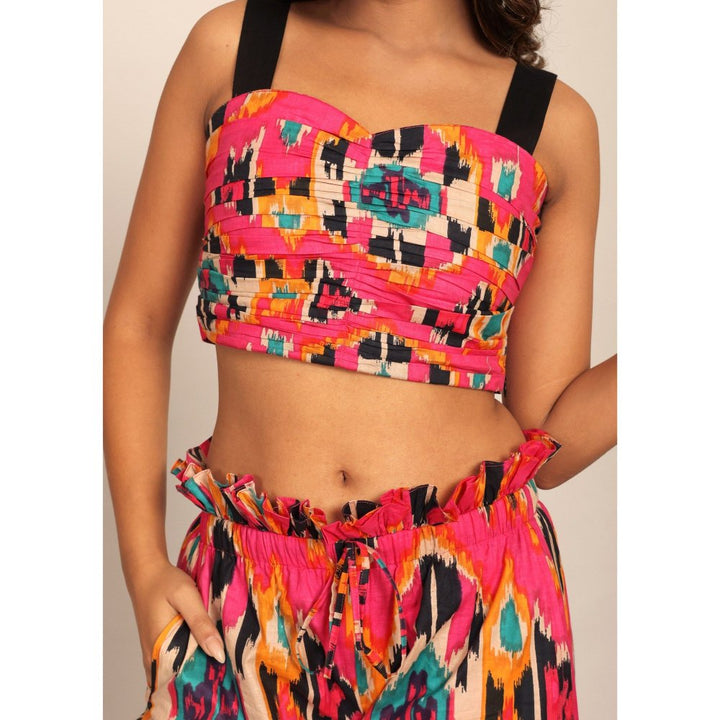 Kaori By Shreya Multi-Color Western Bust Fitted Crop Top