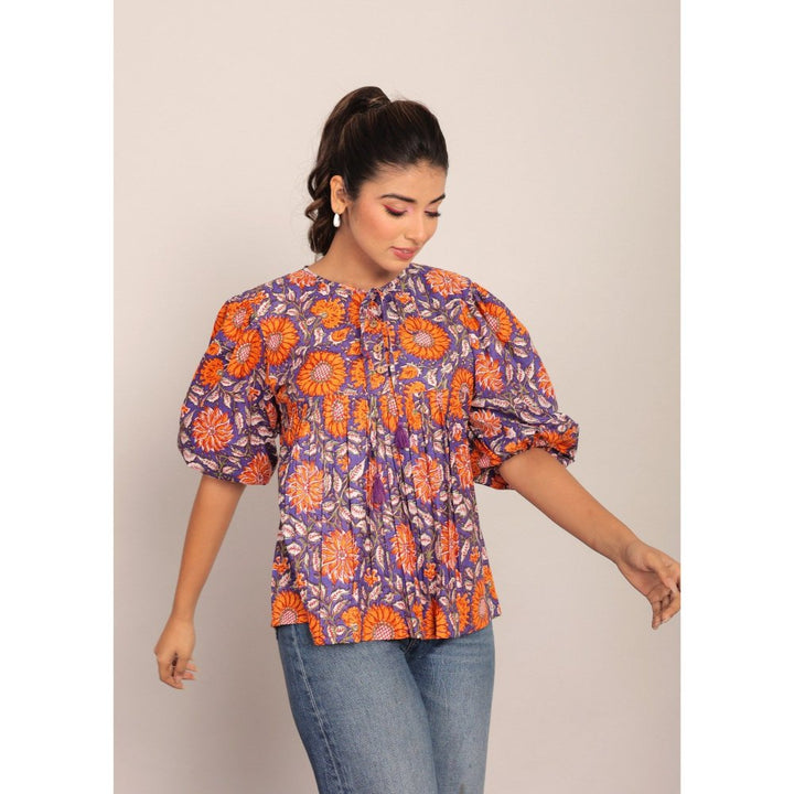 Kaori By Shreya Multi-Color Floral Cotton Summer Top