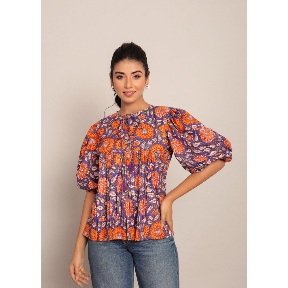 Kaori By Shreya Multi-Color Floral Cotton Summer Top