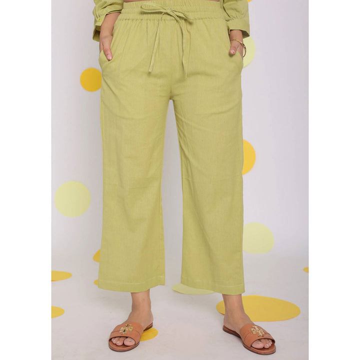 Kaori By Shreya Light Green Everyday Wear Linen Pants