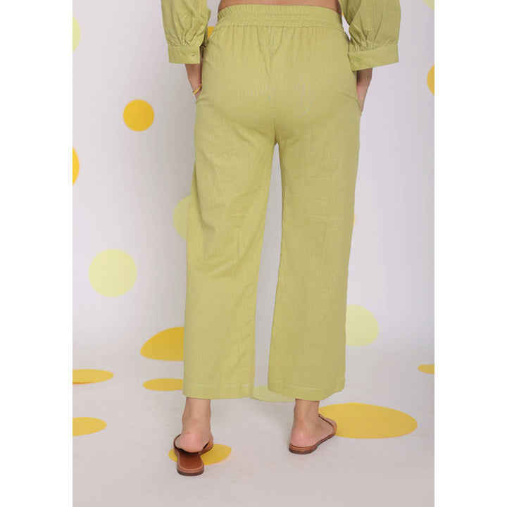 Kaori By Shreya Light Green Everyday Wear Linen Pants