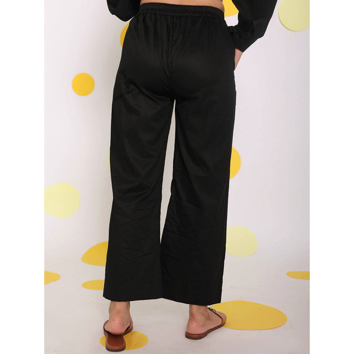 Kaori By Shreya Black Casual Everyday Wear Cotton Pants