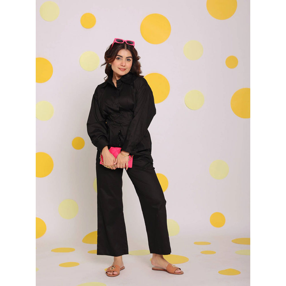 Kaori By Shreya Black Casual Everyday Wear Cotton Pants