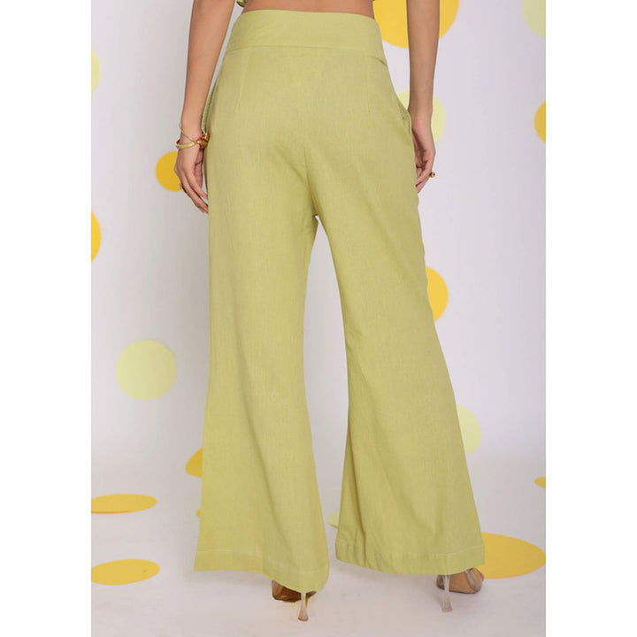 Kaori By Shreya Light Green Casual Pants Linen Pants