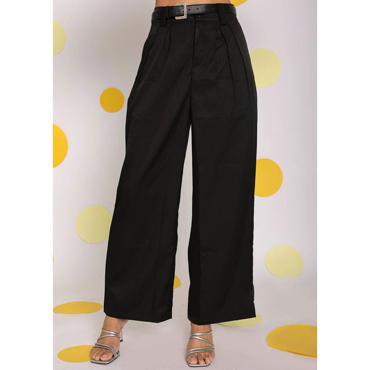 Kaori By Shreya Black Formal Lycra Twills Korean Pants