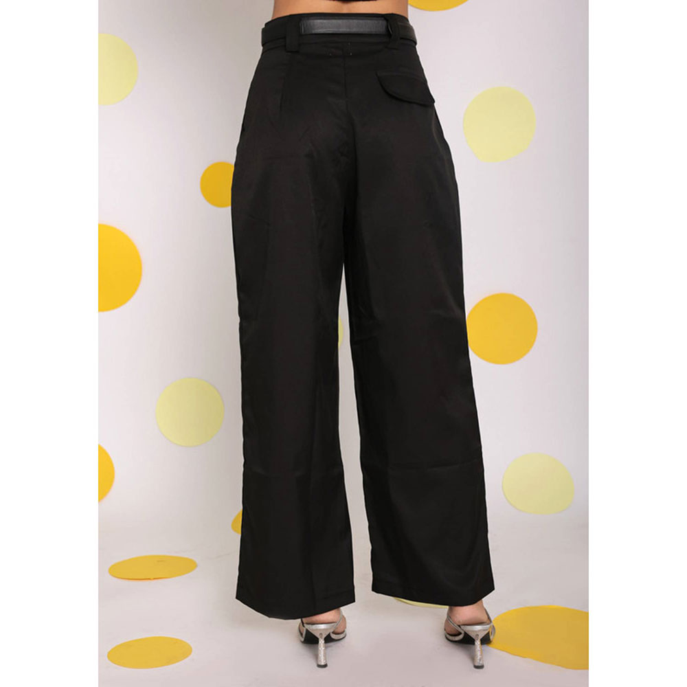 Kaori By Shreya Black Formal Lycra Twills Korean Pants