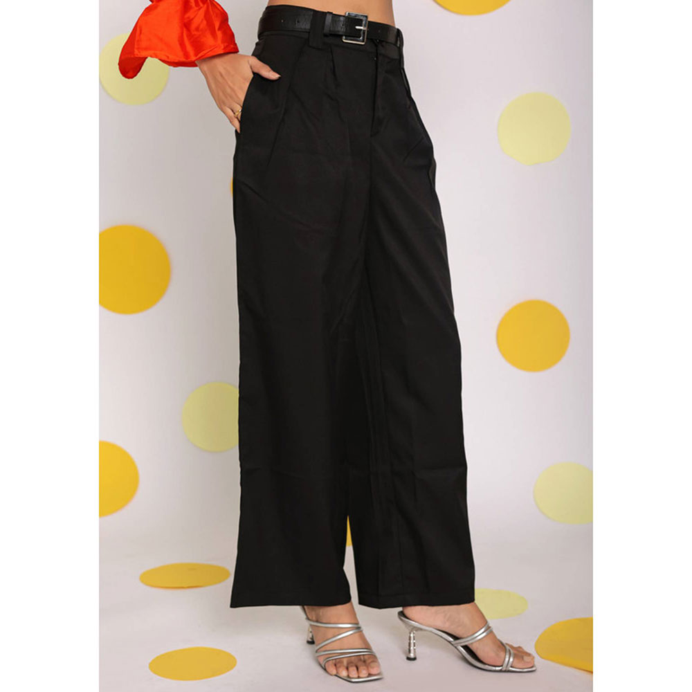 Kaori By Shreya Black Formal Lycra Twills Korean Pants