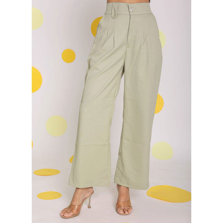 Kaori By Shreya Mint Green Casual Lycratwill Korean Pants