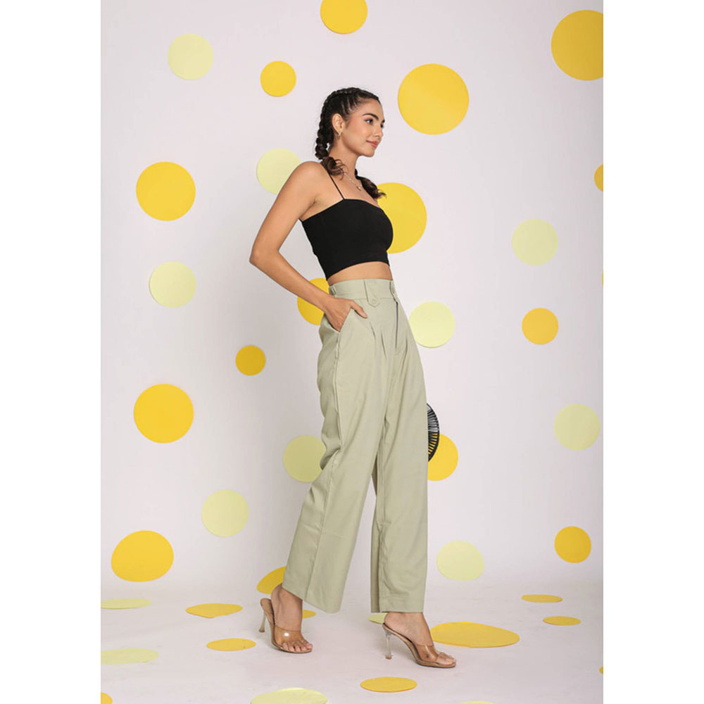 Kaori By Shreya Mint Green Casual Lycratwill Korean Pants