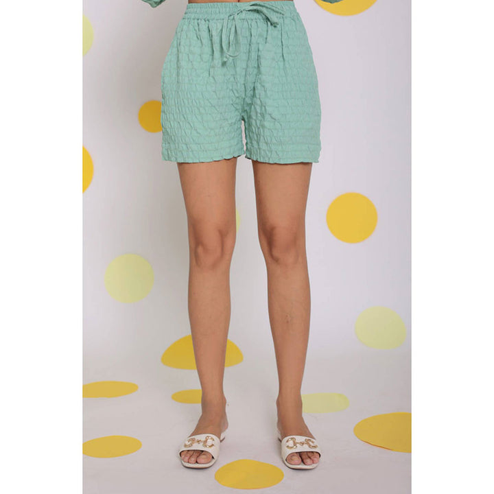 Kaori By Shreya Light Green Summer Relaxed Casual Shorts