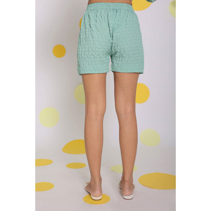 Kaori By Shreya Light Green Summer Relaxed Casual Shorts