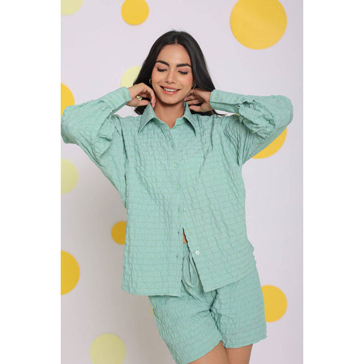 Kaori By Shreya Light Green Collar Everyday Wear Shirt