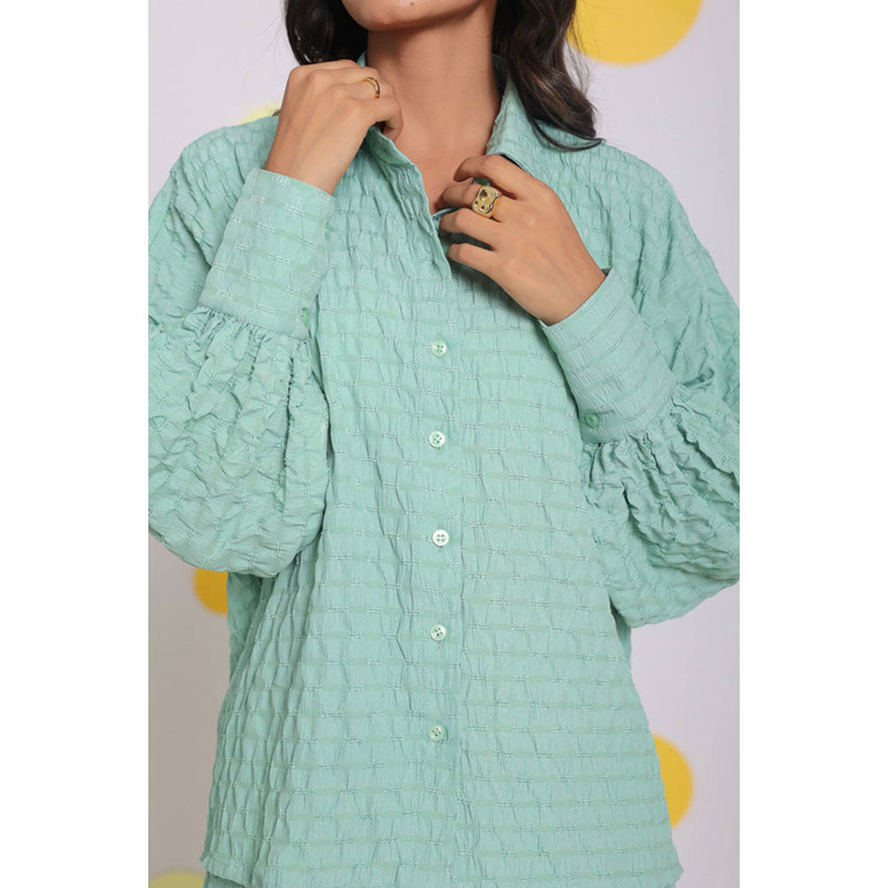 Kaori By Shreya Light Green Collar Everyday Wear Shirt