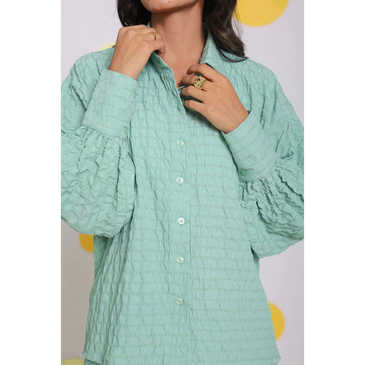 Kaori By Shreya Light Green Collar Everyday Wear Shirt