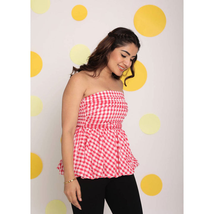 Kaori By Shreya White & Pink 3 Way Styling Top with Detachable Sleeves