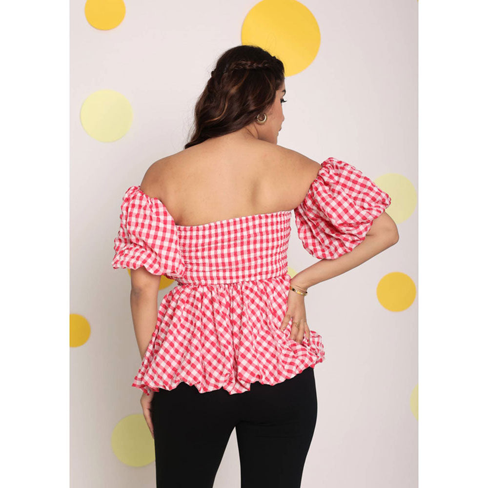 Kaori By Shreya White & Pink 3 Way Styling Top with Detachable Sleeves