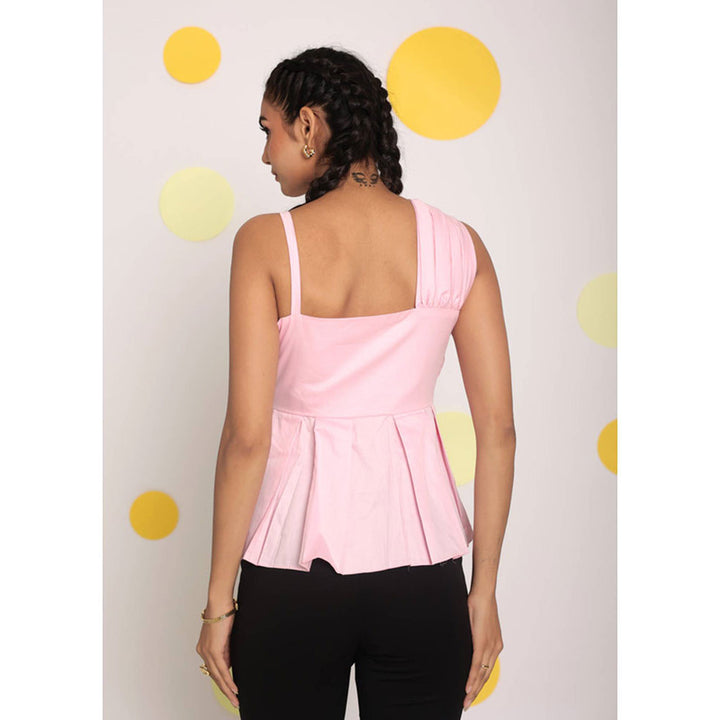 Kaori By Shreya Solid Baby Pink Bust Fitted Cotton Top