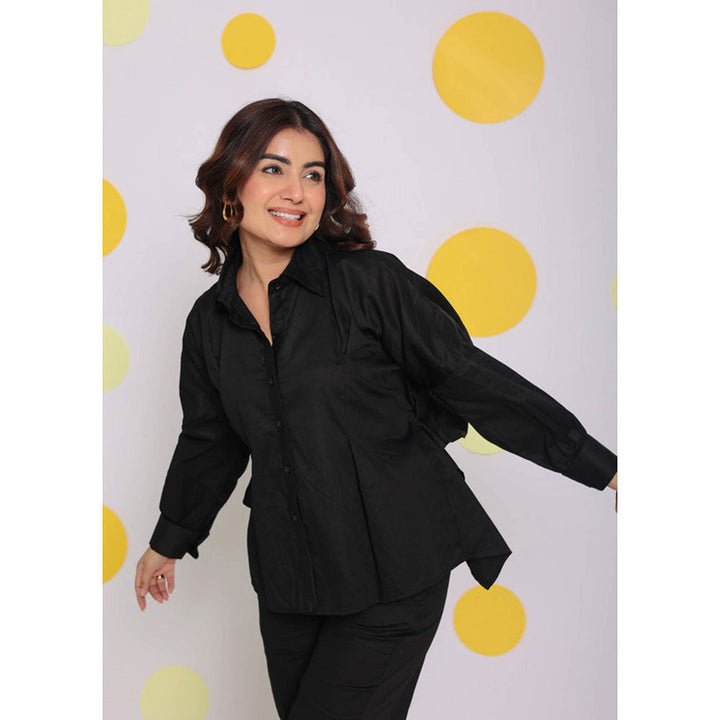 Kaori By Shreya Black Shirt Pants Cotton (Set of 2)