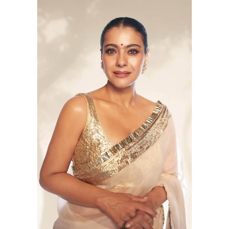 KAPARDARA Ivory Saree without Blouse