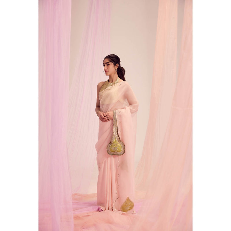 KAPARDARA Pink Saree without Blouse