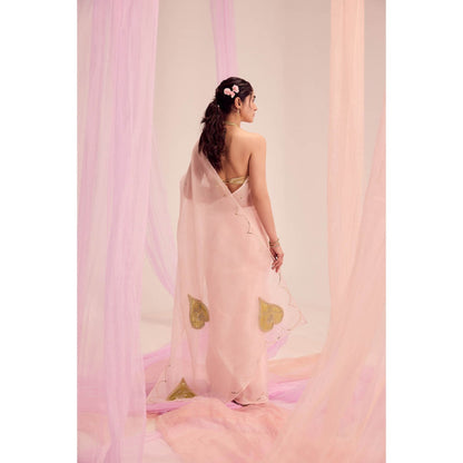 KAPARDARA Pink Saree without Blouse