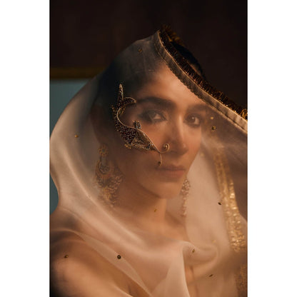 KAPARDARA Ivory Saree without Blouse