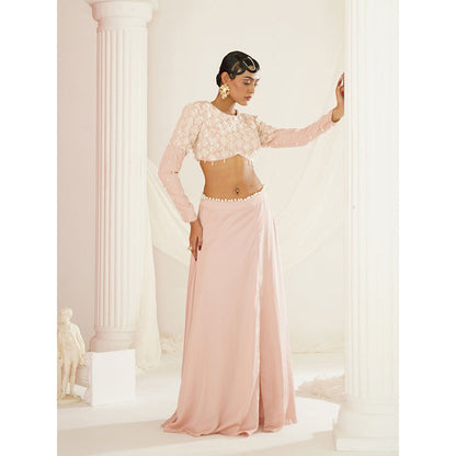Kapda Dori Blush Pink Embellished Skirt with Blouse and Dupatta (Set of 3)