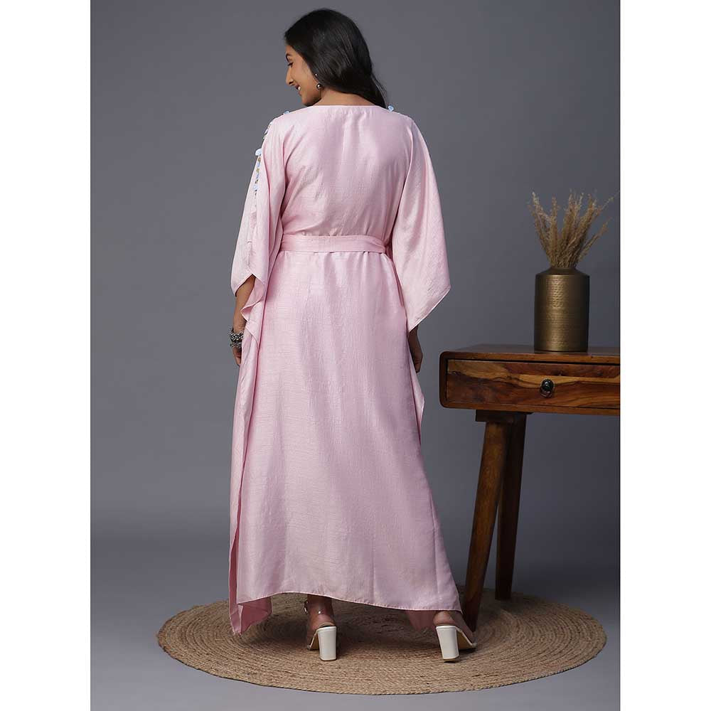 Arpita Sulakshana Blue Girl Hand painted Pink Kaftan