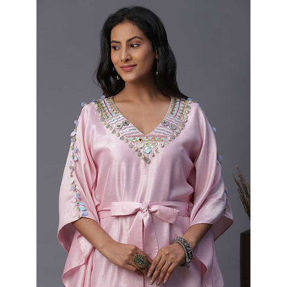 Arpita Sulakshana Blue Girl Hand painted Pink Kaftan