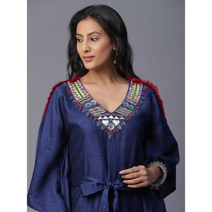 Arpita Sulakshana Navy Blue Goggle Hand painted Blue Kaftan