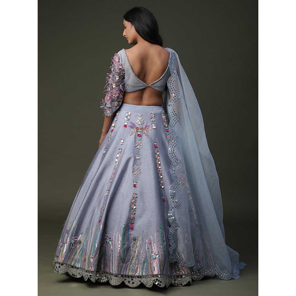 Arpita Sulakshana Sun Flower Hand painted Lehenga (Set of 3)