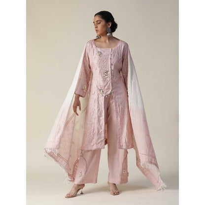 Arpita Sulakshana Pastel Pink Embroidered Kurta (Set of 3)