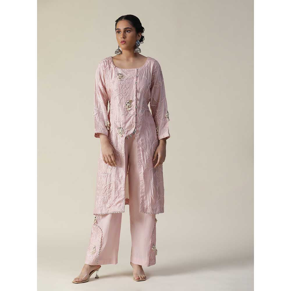 Arpita Sulakshana Pastel Pink Embroidered Kurta (Set of 3)